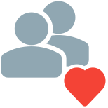 Favorite team to work on with a heart logotype icon