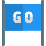 Go billboard with motivation sign for new business start up icon