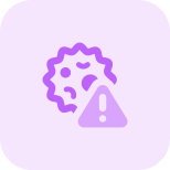 Pandemic virus alert isolated on a white background icon