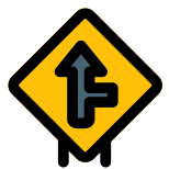 Intersect road from right towards front lane road signal icon