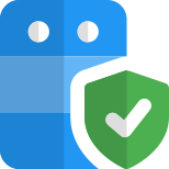 Server with antivirus protection safeguard turn on icon