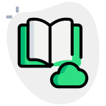 Book Stored on a cloud computing a storage icon