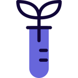 Tube with leaves for conduction lab testing icon