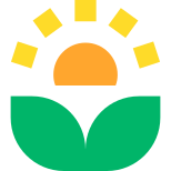 Planta sob sol icon