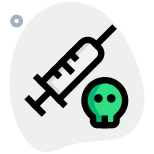 Lethal poisonous injection shot isolated on a white background icon