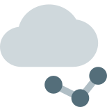 Infographics detail stored on cloud storage system icon