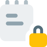 Office personal record for padlock logotype layout icon