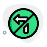 DO not turn left side with Traffic sign board crossed icon