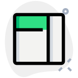 외부 오른쪽 상단 분할 바 디자인 상자 그리드 녹색 탈 부활 icon