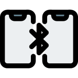 Identical cell phones with bluetooth connectivity layout icon