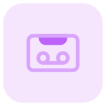 Audio cassette tape for recording and other entertainment purpose icon