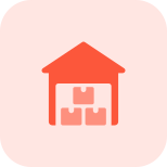 Garage house material storage with boxes stack icon