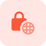 Worldwide access to the locking mechanism isolated on a white background icon