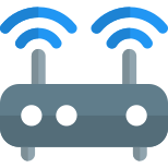 Double antenna internet router for better range icon