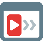 Media player with fast forward option layout icon