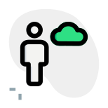 Cloud computing engineer with advance support layout icon