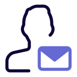 Email message of a user received online icon