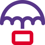 Financial protection within umbrella concept of insurance icon