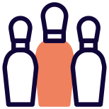Bowling indoor game played in clubs and bars icon