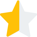 Half star ratings for below the average performance icon