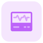 EKG or ECG machine with wave monitor layout icon