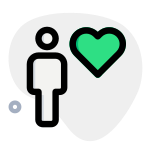 Favorite employee to work on with a heart logotype icon