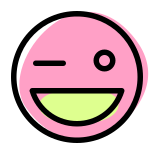 Grinning with wink pictorial representation emoji face icon