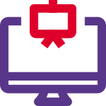 Desktop computer program for office presentation prepration layout icon