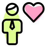Favorite business to work on with a heart logotype icon