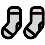 Socks are cleaned and washed in a washing machine icon