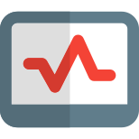 Electrocardiogram facility in a hospital to be checked on a monitor icon