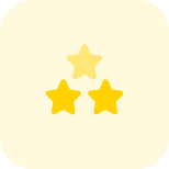 Three star ratings for above average performance icon