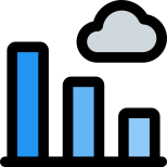 Bar chart infographics on the cloud network icon