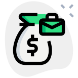 High paying jobs with money sack isolated on a white background icon