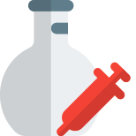 Blood serum testing at laboratory isolated on a white background icon