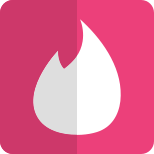 Tinder a dating site allows users to like or dislike other users icon