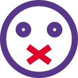 Mouth crossed for forbidden speaking expression emoji icon