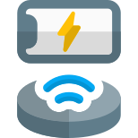 Charging wireless dock with mobile phone layout icon