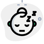 Devil with horns face sleeping with z alphabets icon