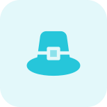 Pilgrim hat without leaf used as a decoration icon