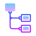 Stacked Organizational Chart Highlighted Parent Node icon