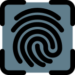 Finger biometric feature on portable digital devices icon