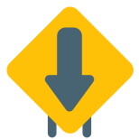 Down straight way for backward location signal icon