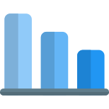 Bar chart in down trend after market crash icon