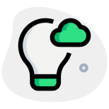 Ideas and innovation on a cloud application research and development icon