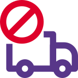 Blocked sign for lorry regular delivery route icon