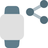 Content sharing feature availability on modern smartwatch icon