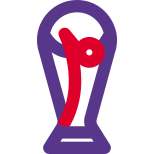 Fifa world cup championship trophy isolated on white background icon