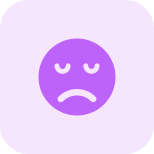 Pictorial representation of sad face emoticon layout icon