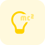 Mc square idea with lighting bulb innovation icon